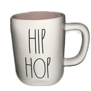 Rae Dunn HIP HOP White Double Sided Mug with Pink Interior